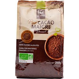 Pur cacao maigre bio 10-12 % de matières grasses sans sucre Destitation –  500 g : Cacao et chocolats chauds bio DESTINATION alimentation bio -  botanic®