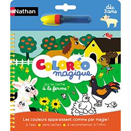 Valisette Coloréo Nathan - Coloriage Magique à L'Eau - Dès 2 Ans - Stylo à Eau Inclus - Activité Sans Tâche