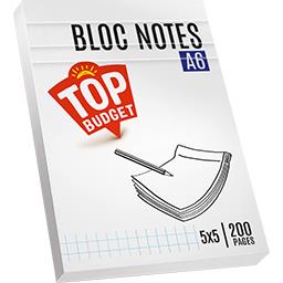 Bloc notes 100 feuilles A6 200 pages TOP BUDGET - KIBO