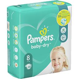Couches baby-dry taille 8, 17kg+ Pampers - Intermarché