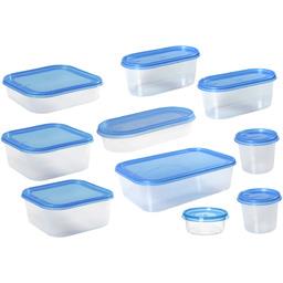 plast team Boîte à lessive, 10 litres, bleu transparent
