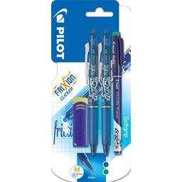 Stylo Frixion Ball Clicker bleu/Frixion Fineliner vert/gomme Pilot -  Intermarché