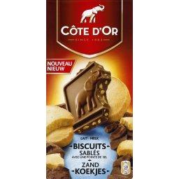 Chocolat au lait biscuits sablés avec pointe de sel Côte d'Or
