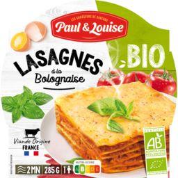 Plat cuisiné lasagne à la bolognaise Bio PAUL & LOUISE : la