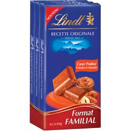 Tablette chocolat coeur praliné noisettes amandes - Lindt