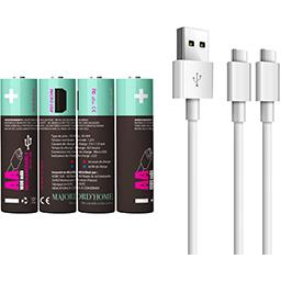 Pile rechargeable micro USB AAA 1000 mAh Majord'home - Intermarché